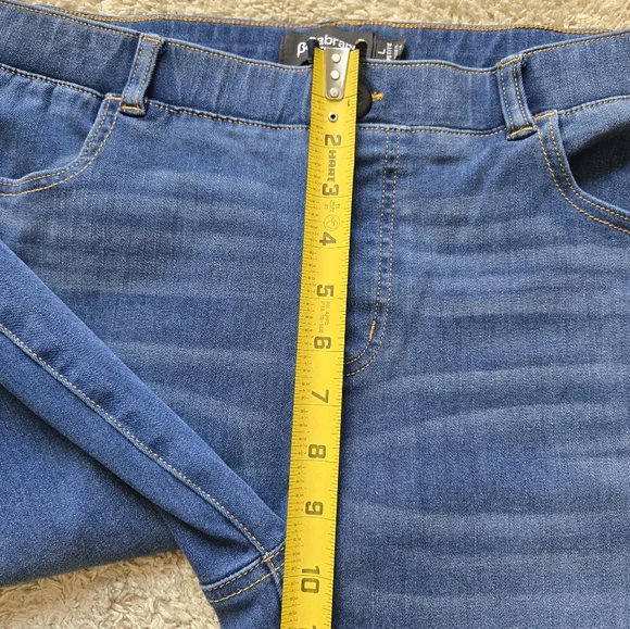 Betabrand Pull On Jeans Womens L Petite Blue Straight - Picture 11 of 11